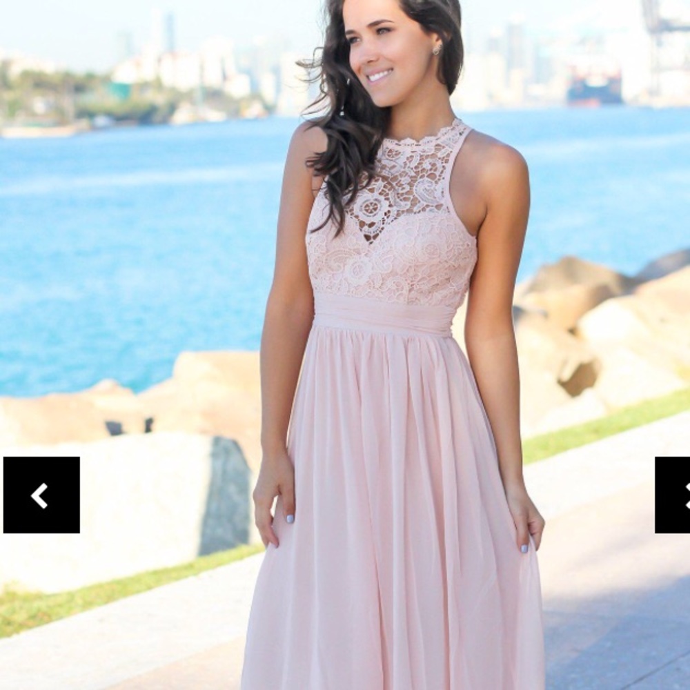 Blush pink maxi dress